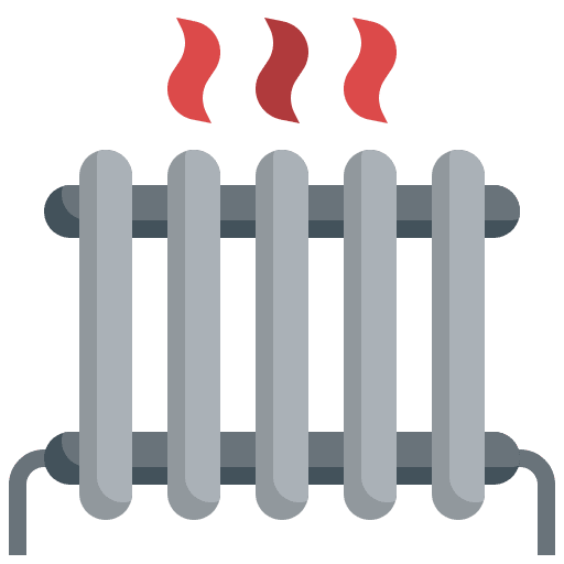Radiator heater construction and tools hot icon