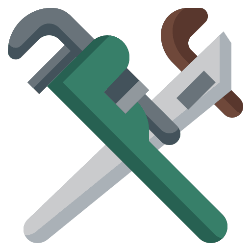 Pipe wrench pipeline plumber construction and tools icon