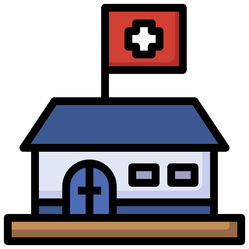 Shelter humanitarian healthcare and medical first aid icon Shelter humanitarian healthcare and medical first aid icon