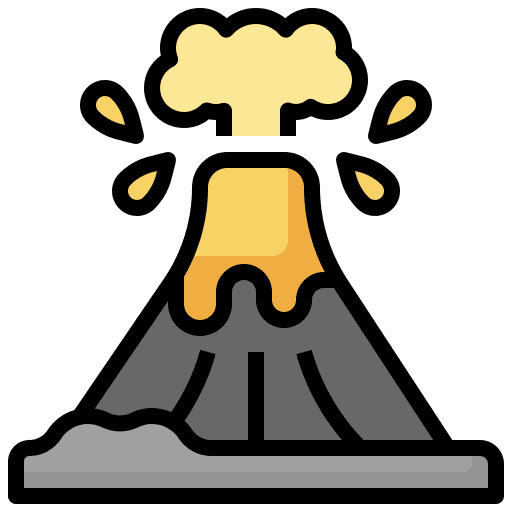 Volcano natural disaster nature greenhouse effect icon Volcano natural disaster nature greenhouse effect icon