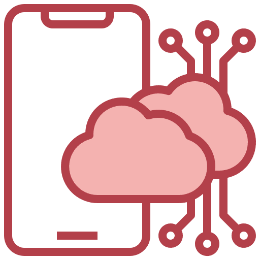 Smartphone mobile communications cloud icon Smartphone mobile communications cloud icon