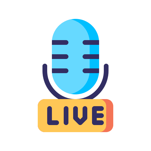 Live broadcast music and multimedia broadcasting live icon Live broadcast music and multimedia broadcasting live icon