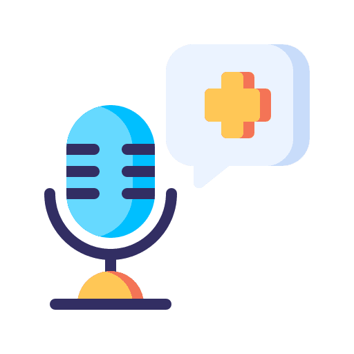 Voice recording health podcast radio icon