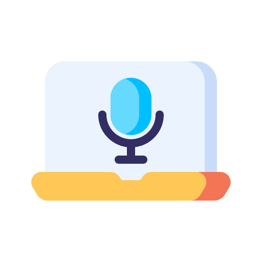 Voice recording voice music and multimedia laptop icon Voice recording voice music and multimedia laptop icon