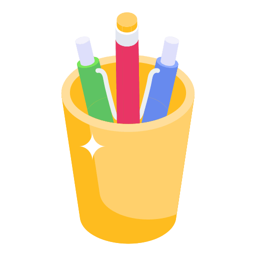 Pencil holder learning education office icon