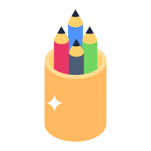 Pencil holder education learning office icon