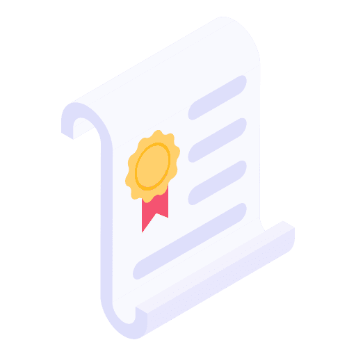 Certificate degree education files and folders icon