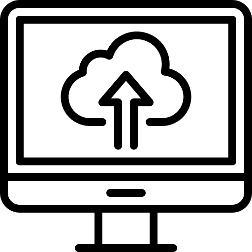 Computer technology cloud television icon Computer technology cloud television icon