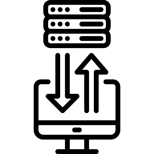 Computer internet database monitor icon Computer internet database monitor icon