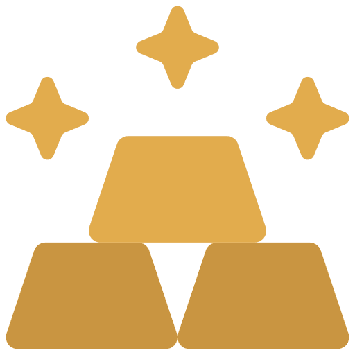 Gold bars coin value wealth icon