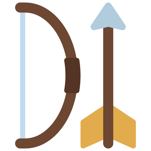 Bow and arrow gaming archer weapons icon