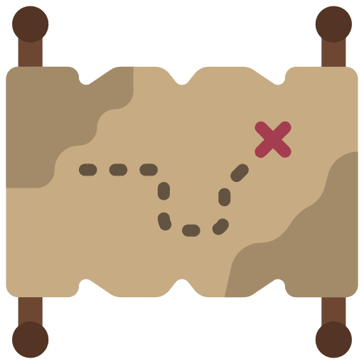 Treasure map direction treasure map compass icon
