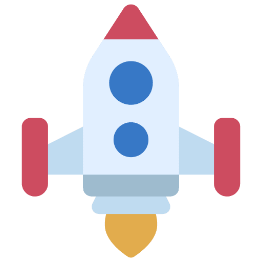 Rocket gaming startup transport icon