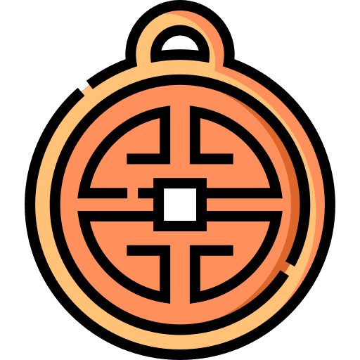Amulet asian chinese coin icon Amulet asian chinese coin icon