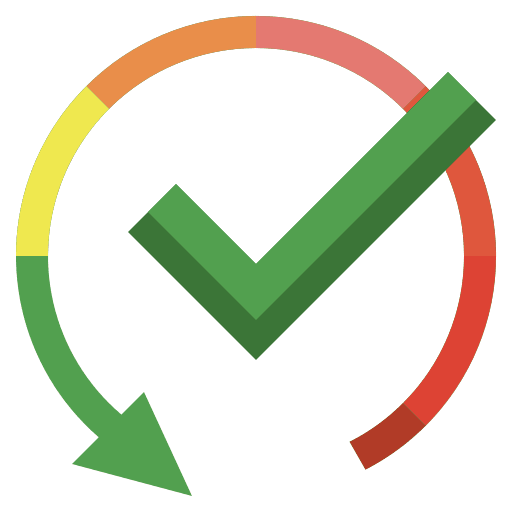 Complete business and finance true verification icon