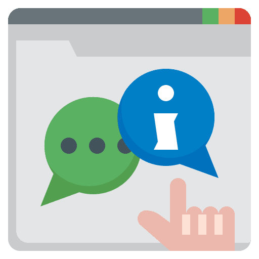 Info logo about sign lenguage icon