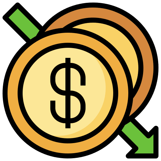 Coin finance loss dollar icon