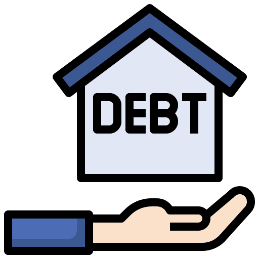 Debt debt home real estate icon