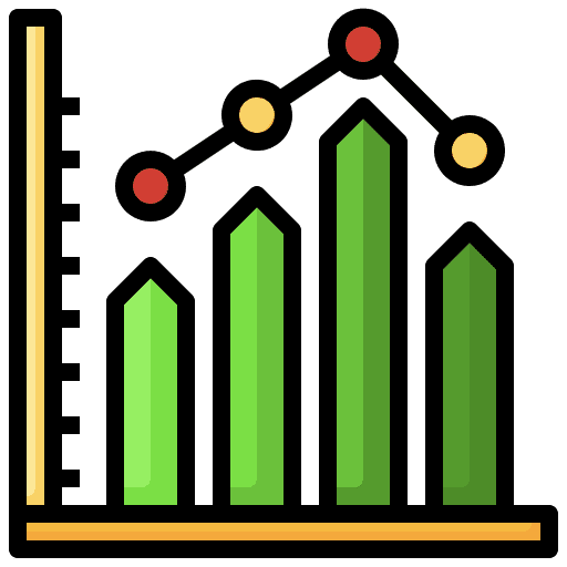 Graph statistics report growth icon