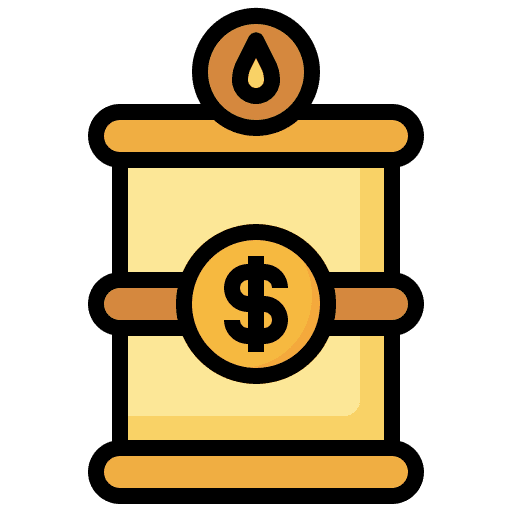 Oil money bucket oil icon