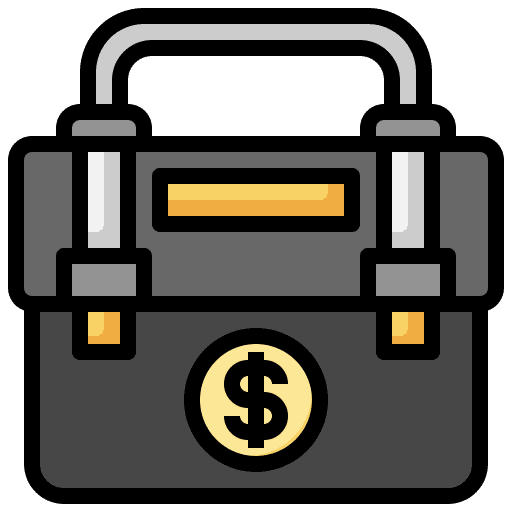 Briefcase cash safety coin icon Briefcase cash safety coin icon