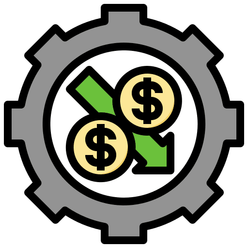 Gear business and finance money arrow icon Gear business and finance money arrow icon