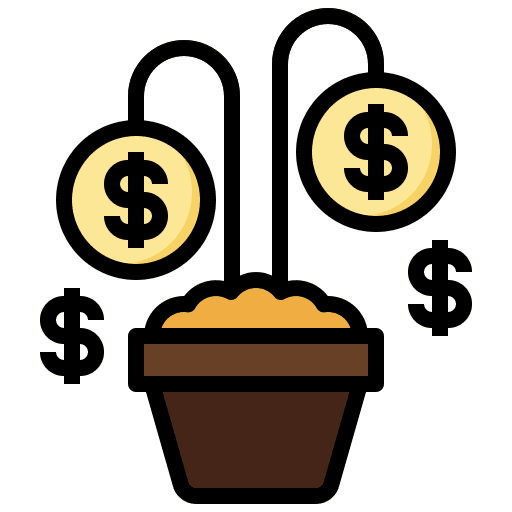 Plant benefits debt business and finance icon Plant benefits debt business and finance icon