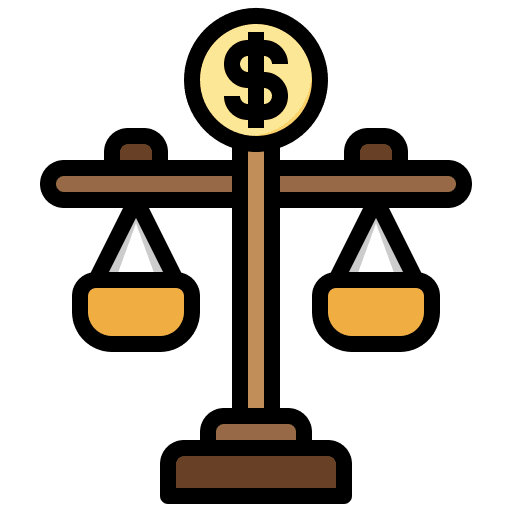 Scales sign cryptocurrency money icon Scales sign cryptocurrency money icon