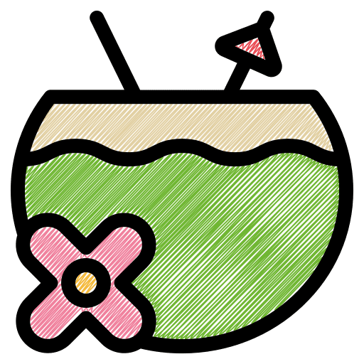 Coconut drink straw fresh food and restaurant icon