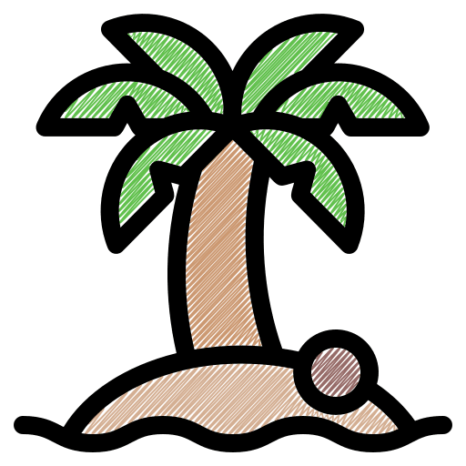 Island coconut tree tropical island icon Island coconut tree tropical island icon