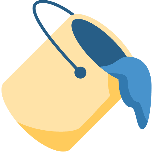 Paint bucket spill art and design paint bucket icon