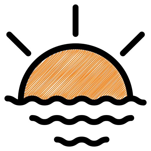 Sunset sunrise sea weather icon Sunset sunrise sea weather icon