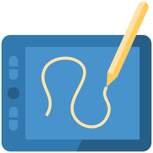Sketch illustration drawing tablet digital icon