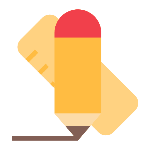 Pencil and ruler writing tool pen pencil and ruler icon
