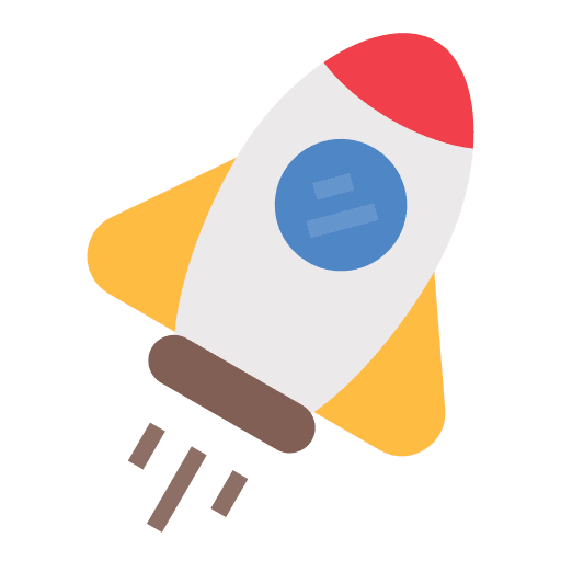 Rocket school launch transportation icon