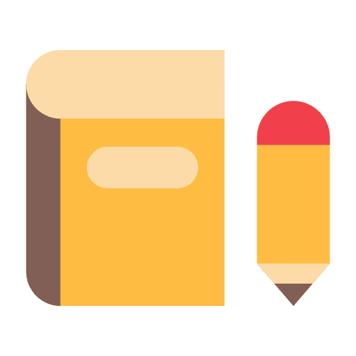Book pencil agenda school material icon Book pencil agenda school material icon