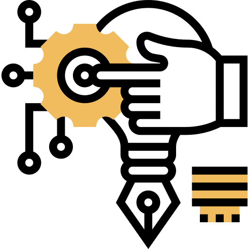 Build marketing planning design icon