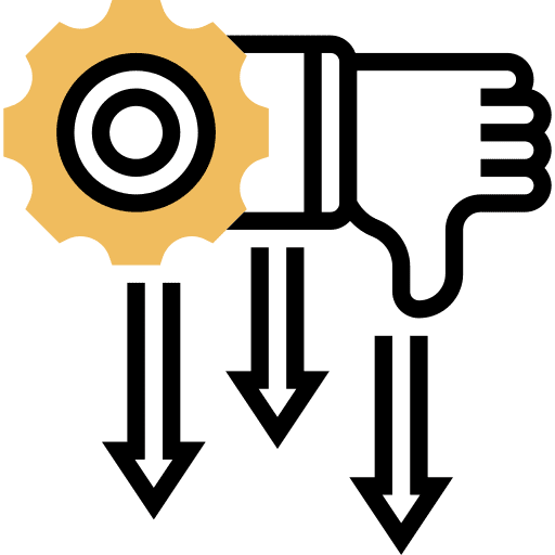 Failing business and finance dislike bad review icon