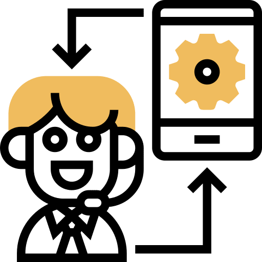Call center operator information smartphone icon Call center operator information smartphone icon