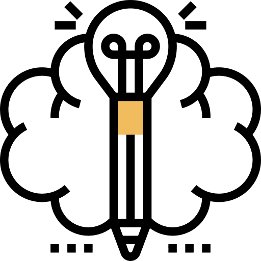 Design thinking brain brainstorming think icon