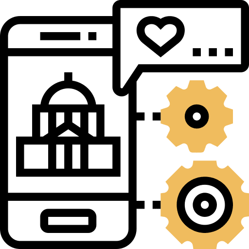 Smartphone smartphone communications gear icon Smartphone smartphone communications gear icon