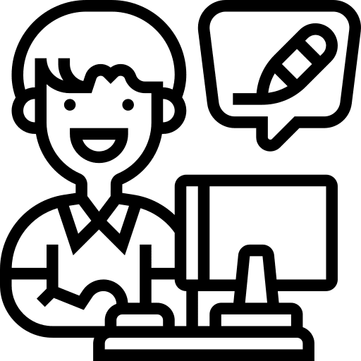 Writer interface creator design icon