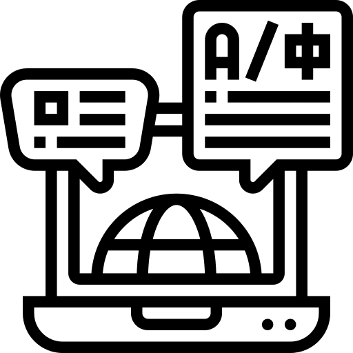 Translation communications laptop translation icon