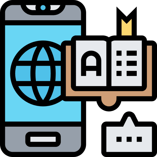 Vocabulary study dictionary education icon
