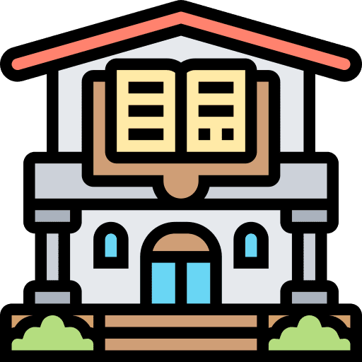 Library academic architecture and city books icon Library academic architecture and city books icon