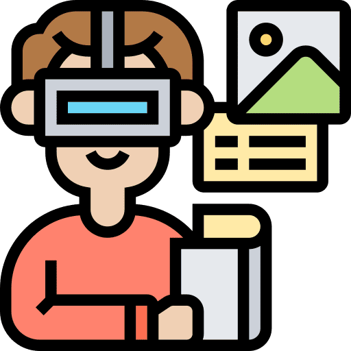Virtual learning classroom man icon Virtual learning classroom man icon