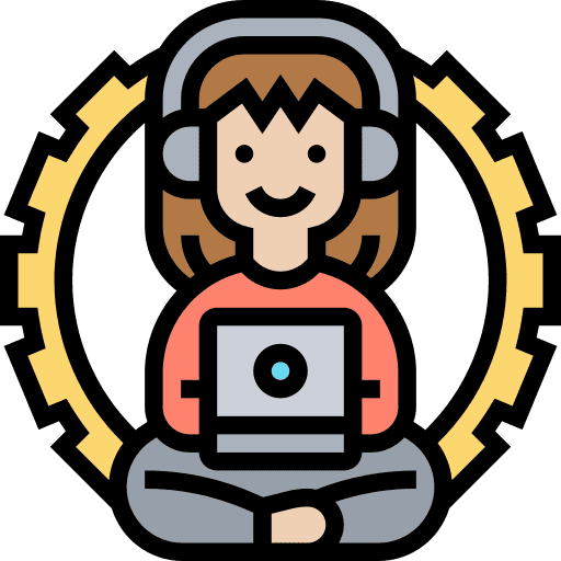 Instruction media designer woman icon Instruction media designer woman icon