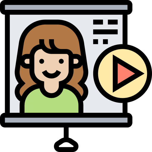 Streaming education retransmission play button icon Streaming education retransmission play button icon