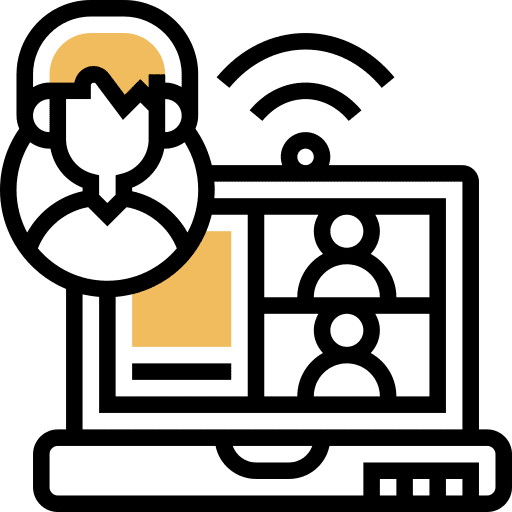 Video conference online learning meeting icon