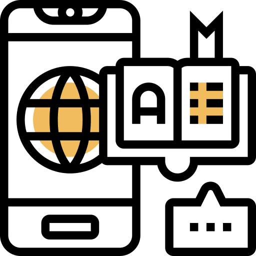 Vocabulary language education dictionary icon